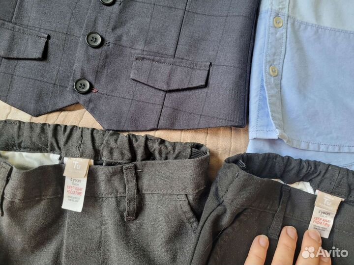 Комплект брюки жилет рубашка 3-4 года
