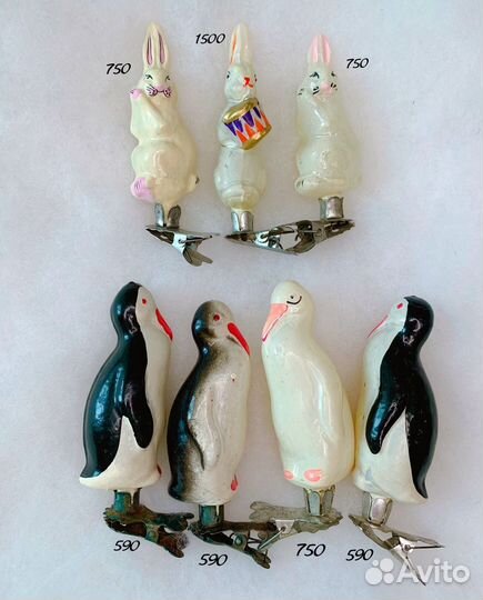 Елочные игрушки СССР на прищепке