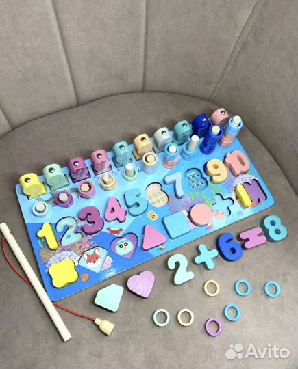 Развивающая игрушка рыбалка магнитная деревянная