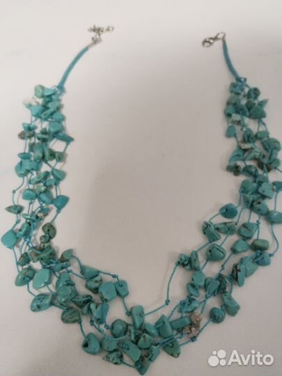 Бусы из натуральной бирюзы