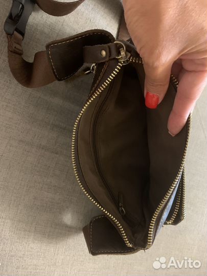 Барсетка кожаная мужская через плечо