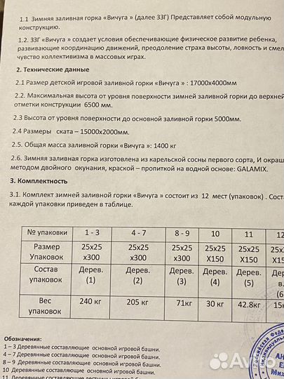 Горка зимняя заливная