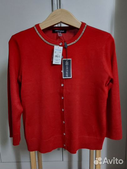 Кардиган красный на М и XL р Cable&gauge