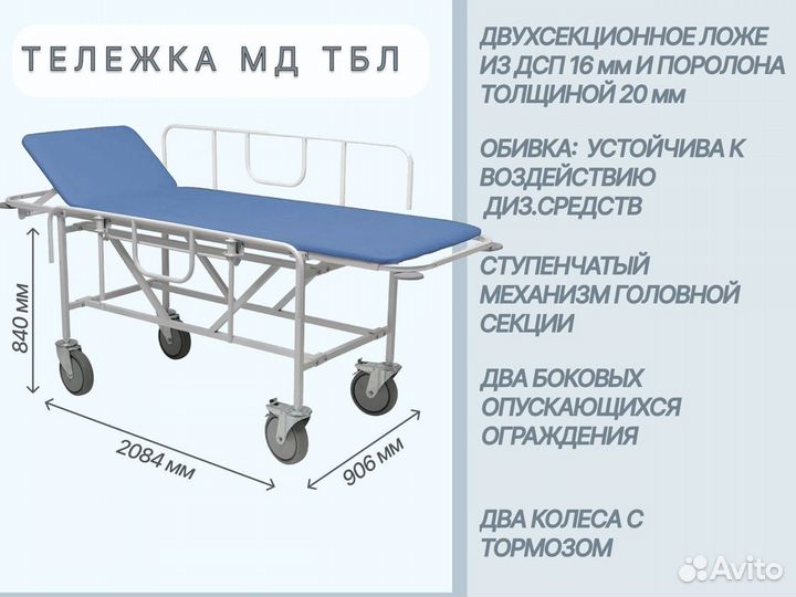 Тележки медицинские д/перевозки больных в Саратове