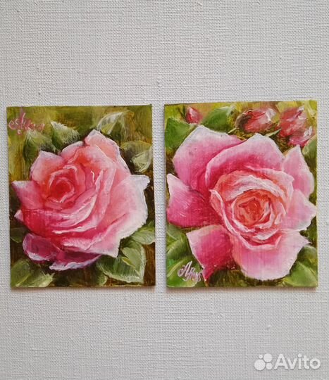 Розы маслом маленькие картины маслом 8*10
