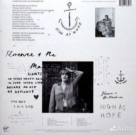 Пластинка Florence + Machine High As Hope