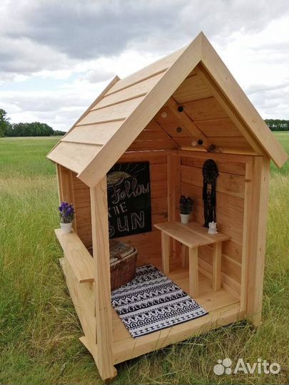 Детский игровой домик уличный из дерева