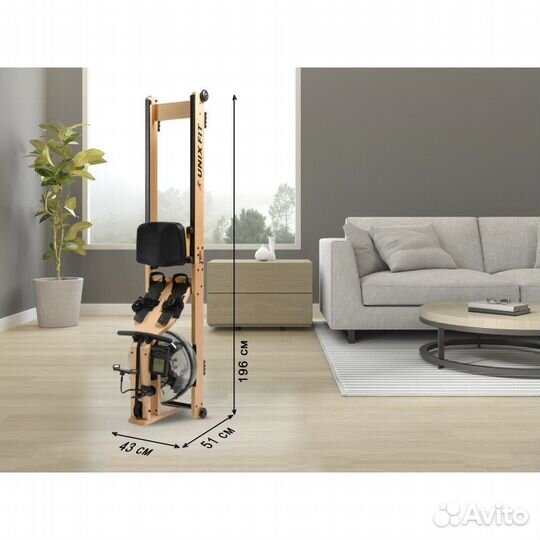 Гребной тренажер unix Fit Wood Rower Light