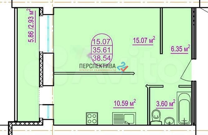 1-к. квартира, 38,5 м², 8/10 эт.