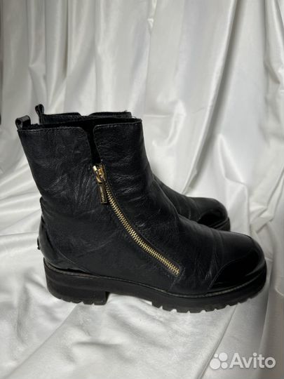 Полусапоги Jimmy Choo из кожи с мехом (38)