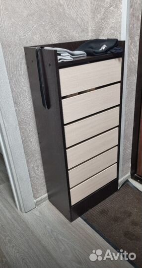 Компактная тумба для обуви в прихожую Венге