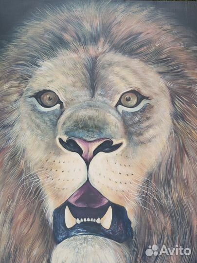 Интерьерная картина ручная работа Лев