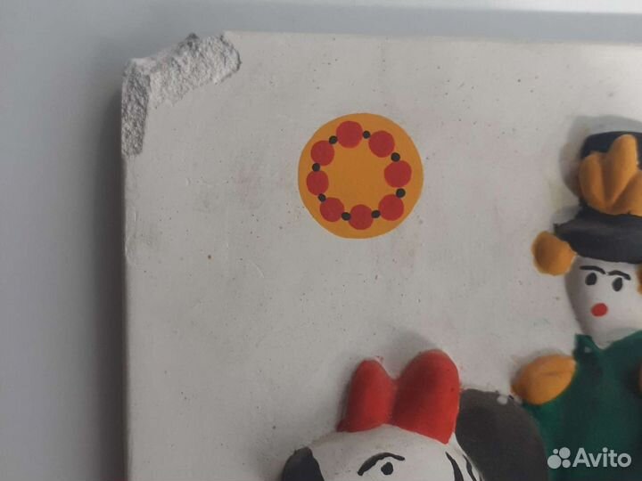 Картина дымковская игрушка из гипса