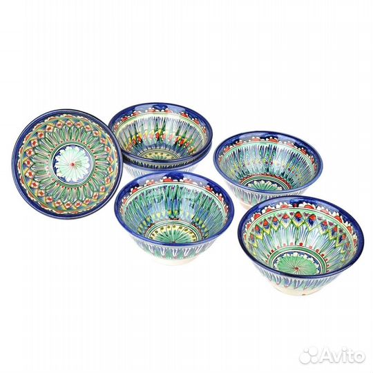 Набор тарелок (коса) 6 шт, глина, диаметр 15.5 см