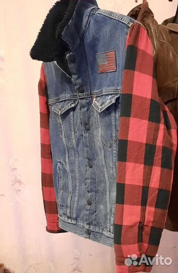 Джинсовая куртка levis шерпа с мехом,новая