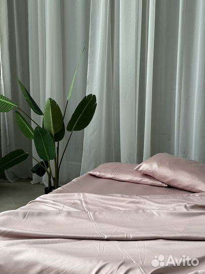 Постельное из тенселя розовое пудровое