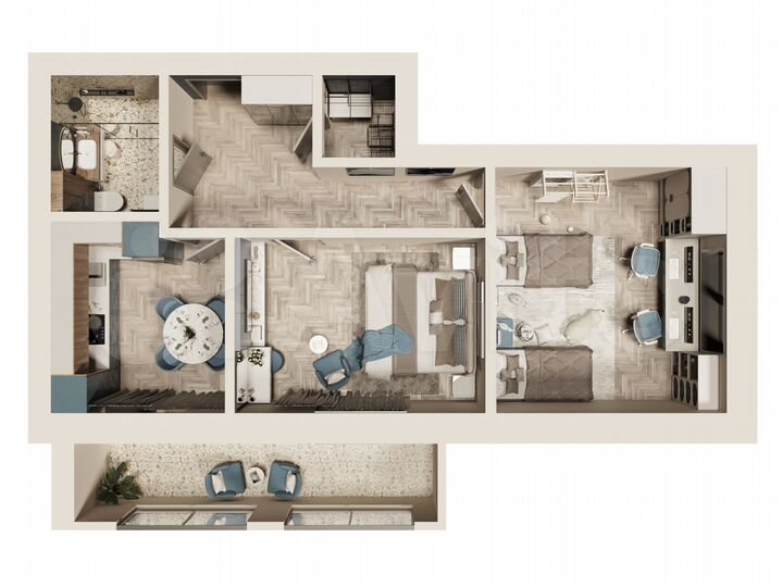 2-к. квартира, 55,2 м², 1/9 эт.