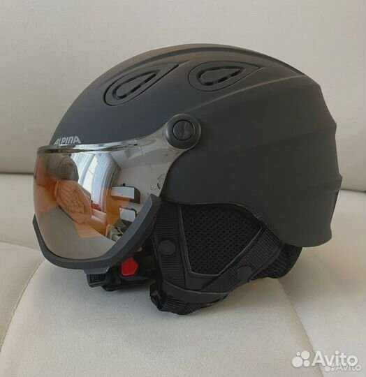 Шлем горнолыжный Alpina Grap Visor HM Black Matt