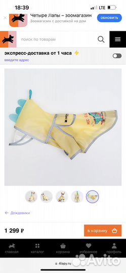 Дождевик для собак