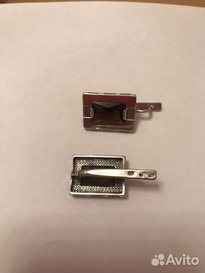 Серьги серебро с раухтопазом 12,12г