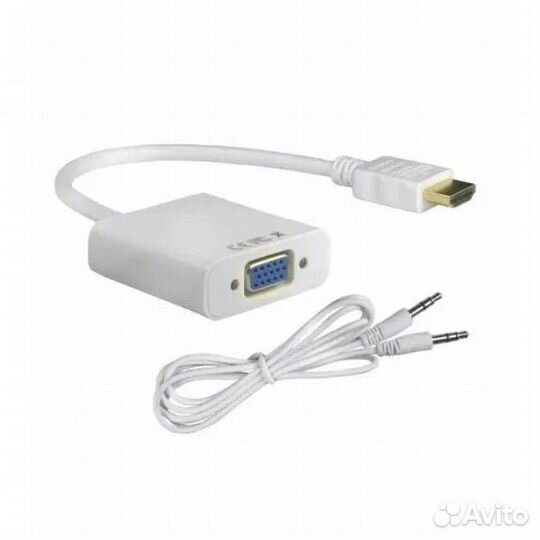 Адаптер hdmi to VGA+AUX (White) H117