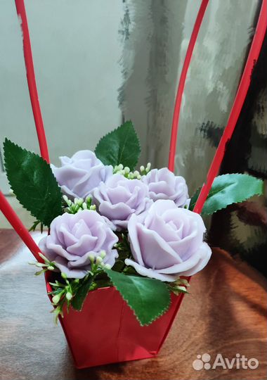 Букет роз из мыла