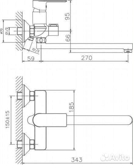 Смеситель универсальный Haiba HB505-8 HB22505-8