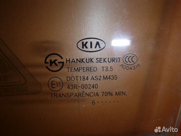 Стекло двери передней левой KIA carens 2006-2012