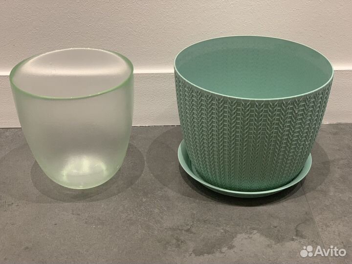 Цветочный стеклянный/ пластиковый горшок