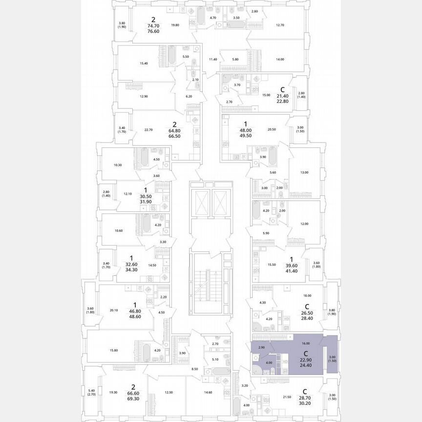 Квартира-студия, 24,4 м², 8/13 эт.