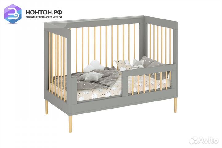 Кроватка детская Polini kids Simple 360 серый / на