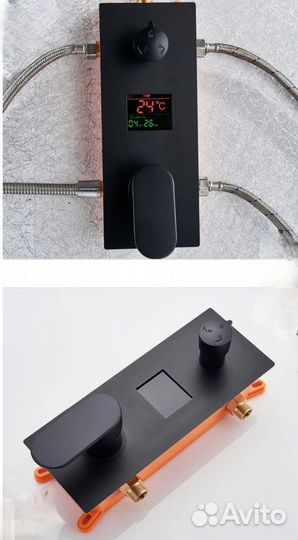 Душевая система чёрная скрытый монтаж дисплей