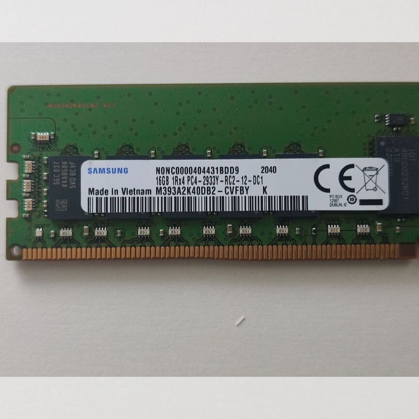 [1RX4/2RX8] 16 Gb 2933rdimm Samsung Cvf, Склад 4 Шт