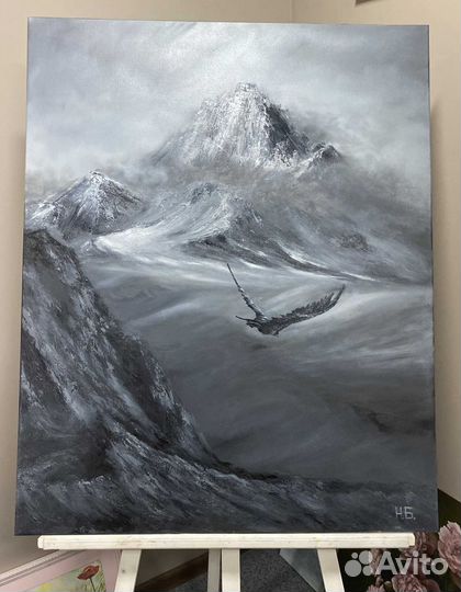 Картина маслом на холсте большая интерьерная Полет