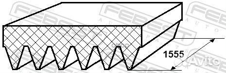 Ремень поликлиновой 6 клинов 881286L1555 Febest