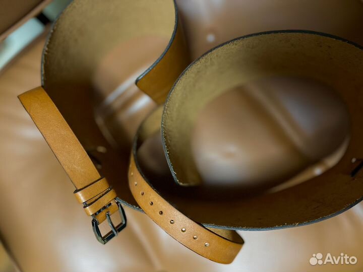 Ремень баска Lexon рыжий из натуральной кожи