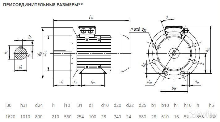 Электродвигатель аир 355MLC6 (355кВт-1000об) новый