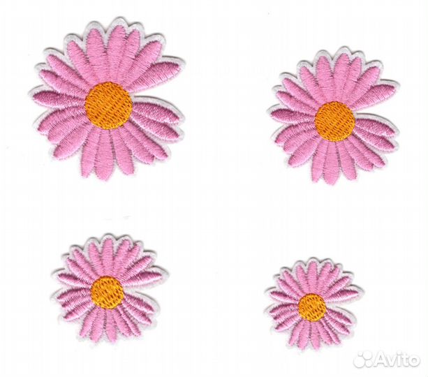 Нашивка на одежду маргаритки заплатка термонашивки