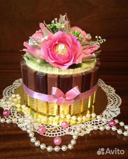 Конфетный торт для учителя