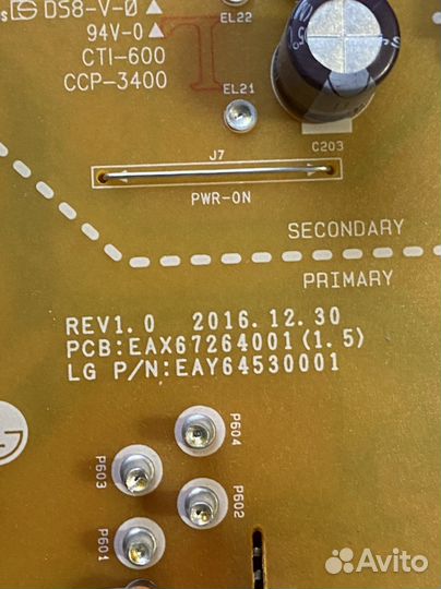 Eax67264001(1.5) lgp43dj-17f1 от Lg 43lk5910plc