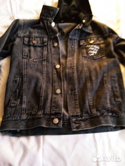 Куртка джинсовая подростковая с капюшоном, жакет