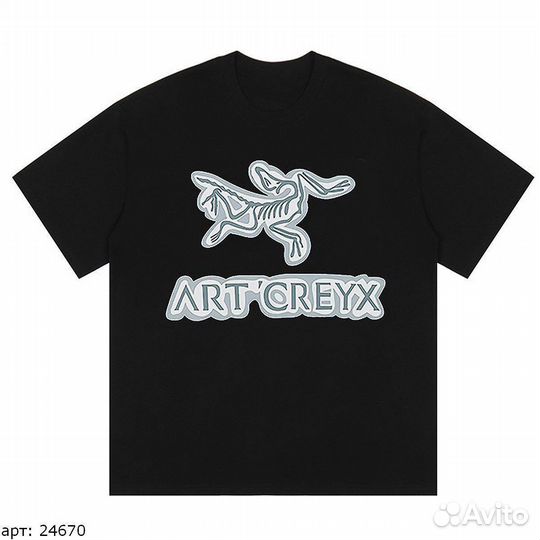 Arcteryx blue logo футболка Чёрная