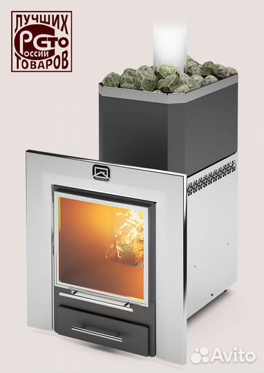 Печь для бани Русь-12 лнзп Профи Панорама Теплодар
