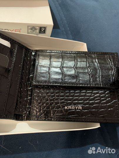 Кошелёк-партмоне Karya черный крокодил