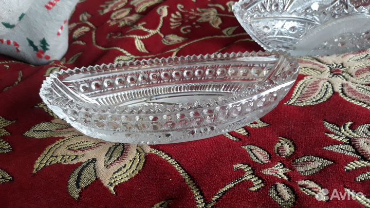 Ваза хрусталь стекло СССР 3 шт