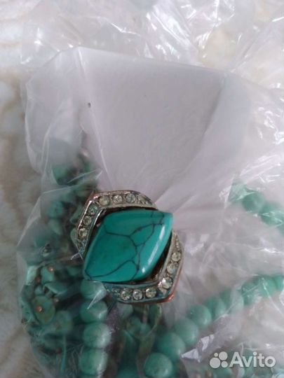 Украшения комплект,бирюза