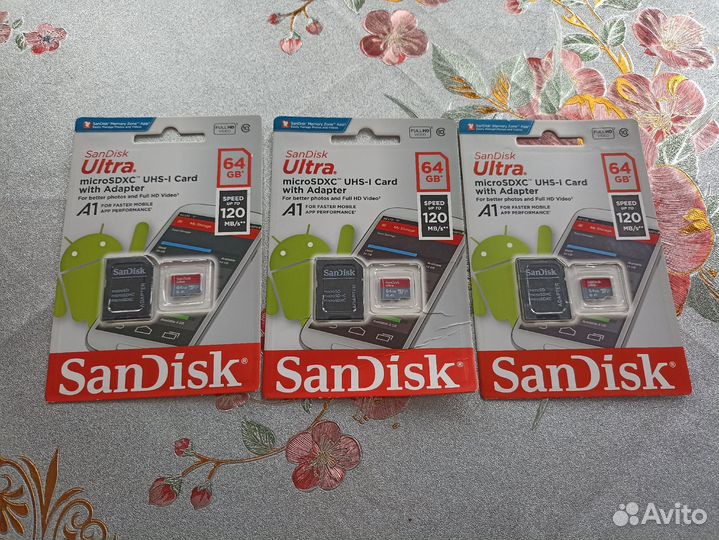 Карта памяти micro sd Sandisk Ultra 64 gb