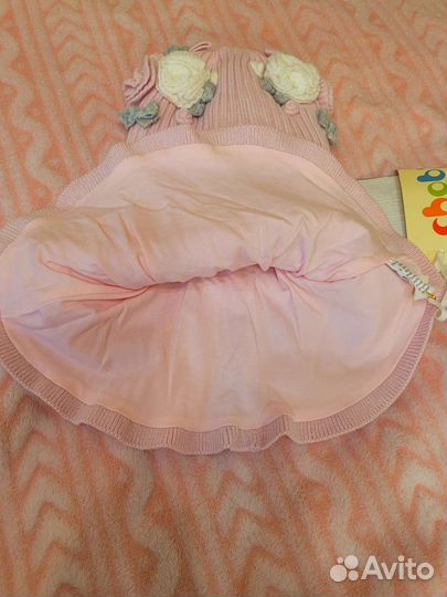 Шлем для девочки шерстяной зимний Чоби 44-46 6-24м