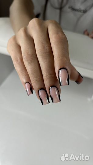 Маникюр гель лак наращивание