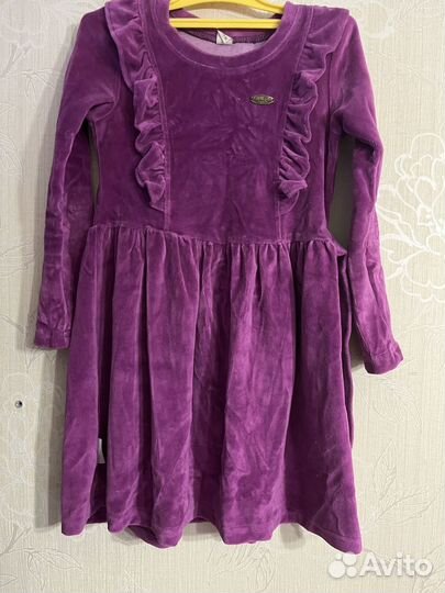 Велюровое платье 128-134